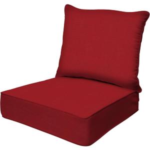 Honeycomb Outdoor Deep Seat, 24" W x 23" D, Textured Solid Imperial Red Outdoor Chair Cushion