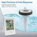 Pool Thermometer Floating Easy Read,Pool Temperature Thermometer Floating, Large Screen Digital Wireless Pool Thermometer Waterproof, Floating Pools Thermometers for Swimming Pools/Fish Tank/Hot Tubs