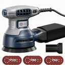 5-Inch Random Orbital Sander, 3Amp Electric Corded Palm Sander with 6 Speeds (6000-13000 OPM), Dustless Dust Bag & Vacuum Adapter, 15 Sandpapers for Woodworking, Furniture Refinishing, Paint Removal