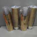 Hioasis 200Pcs 9OZ Clear Cups - Plastic Disposable Cups with Gold Trim, Heavy Duty & BPA-free for Party, Wedding, Reception