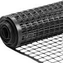 BOEN Garden Fence Temporary Barrier Outdoor Fence for Dog, Rabbit or Deer, Garden Netting Plastic Mesh Plant Protection (4' x 50', Black)