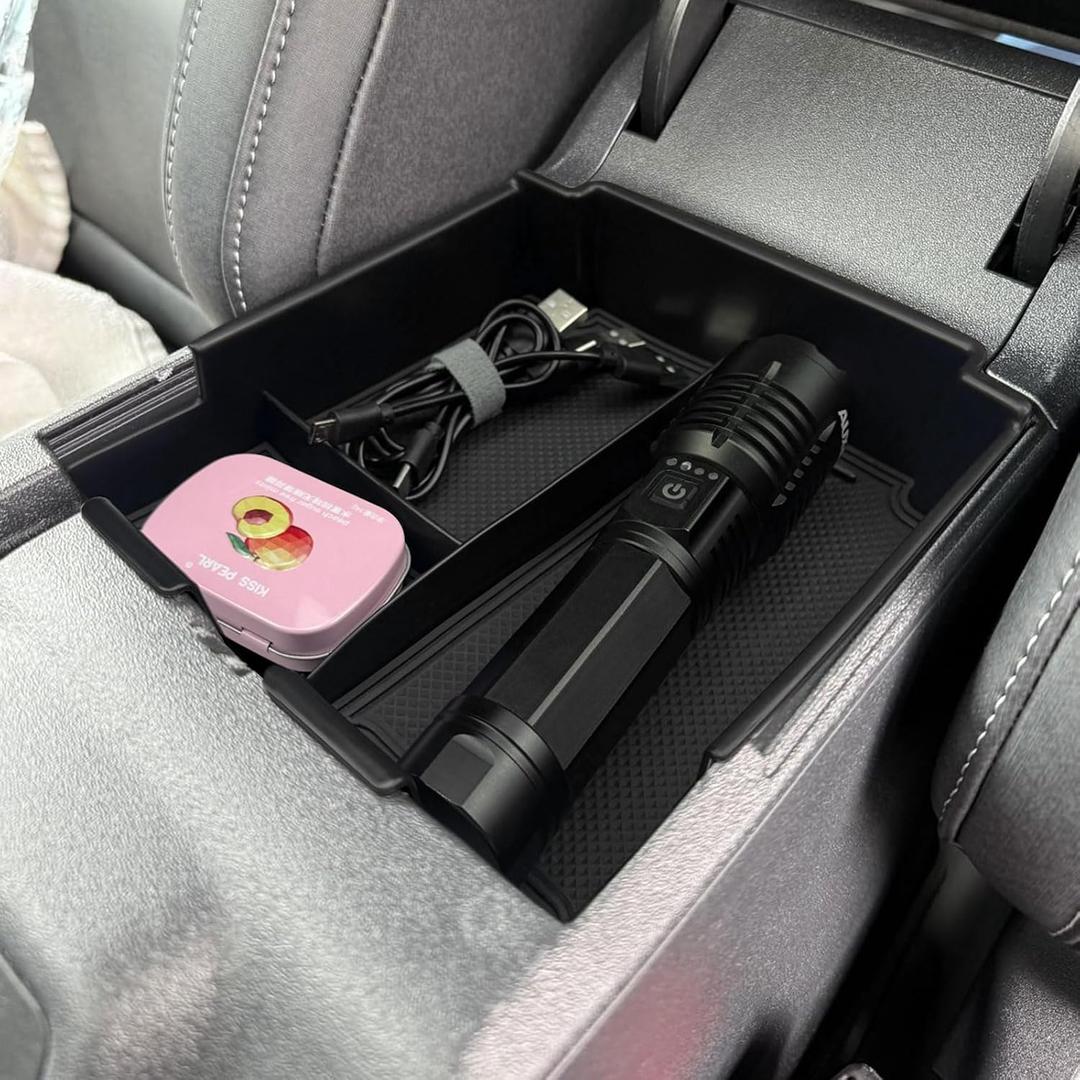 Xaido Center Console Tray Compatible with Ford Bronco 2025 2026 4-Door Automatic Transmission, Center Console Armrest Box Organizer, Black (Not for 2-Door & Bronco Sport)
