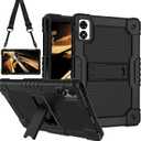 Case for Vortex ZTAB10/Vortex T10M PRO 10.1 inch Tablet Hybrid Shockproof Firendly Case Built in Kickstand Shoulder Strap for Vortex ZTAB 10/Vortex T10M PRO 10.1 inch Tablet (Black/Black)