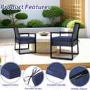 IPYNBAP Outdoor Chair Cushions Set of 4 -Waterproof Outdoor Seat Cushions for Patio Furniture, Patio Chair Cushion with Handle and Ties, Square Out Door Chair Pads,19" x 19" x 3", Navy Blue