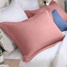 ELEGANT LIFE HOME All-Season Cotton Collection Laura Reversible Allover Embroidery Washed Pillow Sham, Standard 20’’ x 26’’+2”