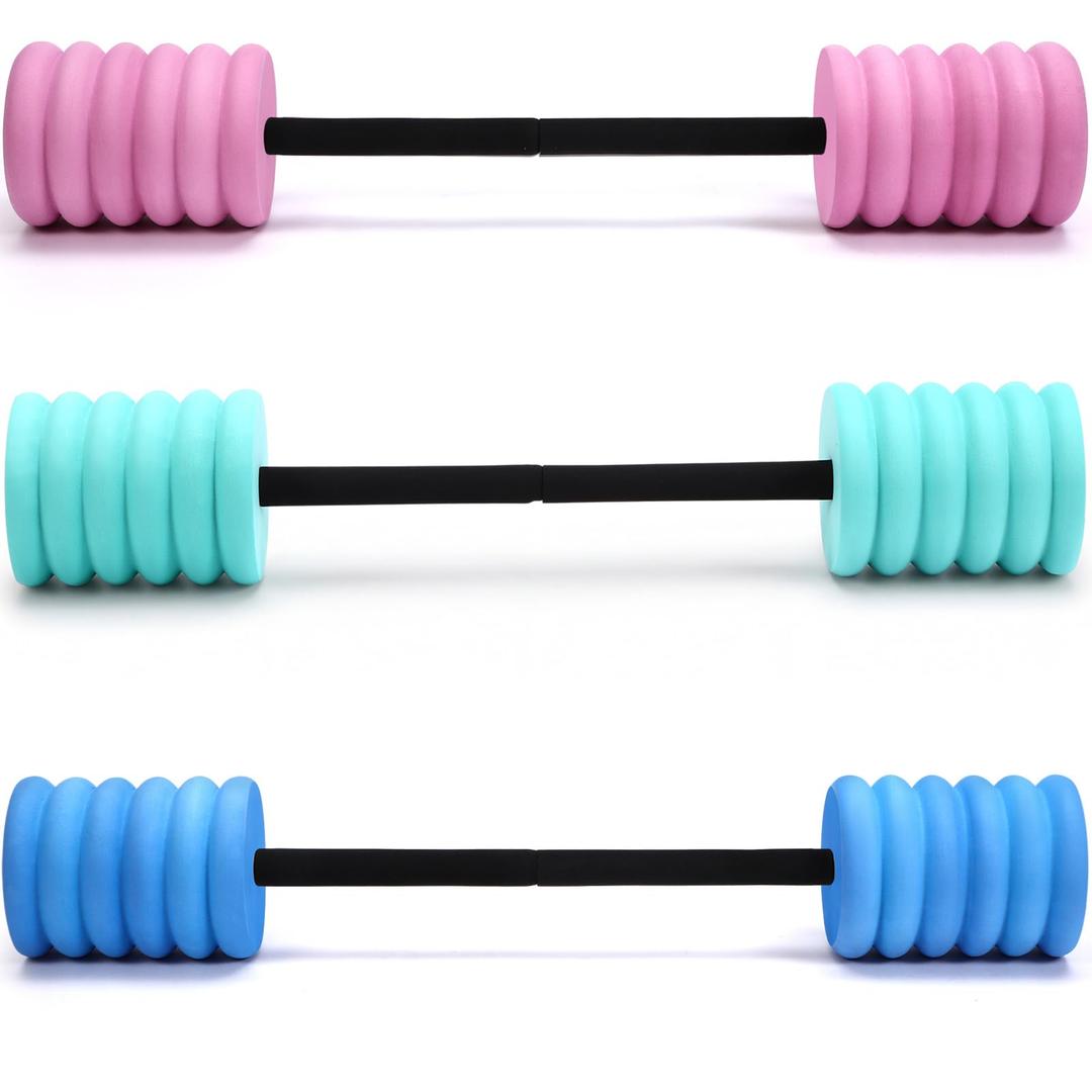 Soulchen 3 Pack Long Aquatic Exercise Dumbbells Pool Exercise Equipment Eva Foam Water Aerobics Equipment With High Density For Weight Loss Water Sport Fitness Tool(Pink, Blue, Teal,Large)