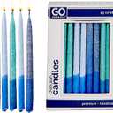 Dripless Hanukkah Candles | Blue & Teal Frosted Chanukah Bulk Candles Value 45 Pack | Standard Size Menorah Premium Quality Wax Jewish Holiday Party Favors Gifts, Decorations for All 8 Nights