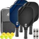 GARYE Pickleball Paddles Set of 4, Carbon Fiber Pickle Ball Paddle, USAPA Approved Lightweight Rackets 4 Pack for Adults and Teenagers, Includes 6 Balls, 1 Bag, and 4 Grip Tapes.