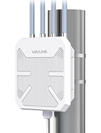 AX3000 WiFi 6 Outdoor Extender Long Range, IP67 Waterproof Wireless Access Point Signal Booster, VunLink 5G+2.4G DualBand WiFi Repeater, 5×8dBi Antennas, Mesh Mode, for Starlink, Yard, Farm, RV.