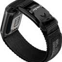 Bandletic Sport Band Compatible with Fitbit Charge 6/5 Bands for Men and Women, Rugged Soft Nylon Wristbands Replacement Straps with Magnetic Fidlock V-Buckle for Fitbit Charge 5/6 Fitness Tracker (Large(7.1"-8.5"), Black)