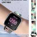 Watch Bands Compatible for Versa 2/ Versa/Versa Lite Bands for Women Men, Soft Silicone Cute Fadeless Sport Strap Replacement for Versa SE Lite,Tropical Summer Palm