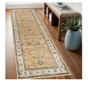 Washable Runner Rug 3x8 - Hallway Runner Rug Kitchen Rugs and Mats Non Skid Washable Waterproof Carpet Runner for Living Room Bedroom Bathroom (Gold, 3X8)