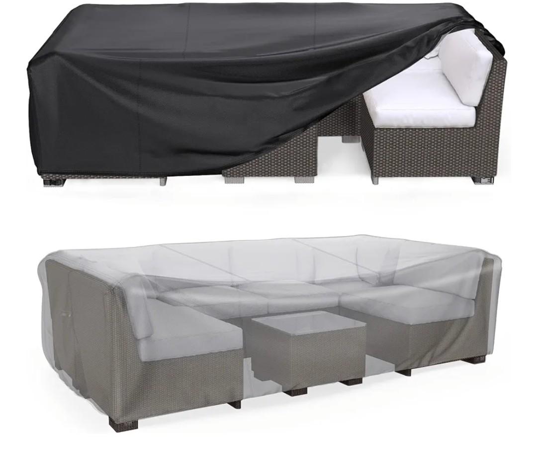 Heavy Duty Patio Furniture Covers Waterproof, Mrrihand Patio Furniture Outdoor Sectional Sofa Set , Patio Table and Chair Set Cover 89.7"L×62.2"W×28.3"