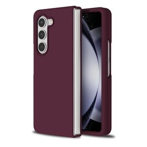 LoeoeL for Samsung Galaxy Z Fold 5 Phone Case Silicone, Minimalist Ultra Thin Slim Soft Rubber Solid Color Simple Cute Case for Women, Aesthetic Girly Plain Jelly Gel &Camera Cover, Burgundy Maroon