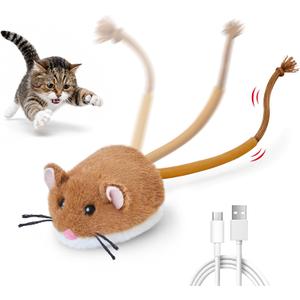 Potaroma Interactive Cat Toy Rechargeable Motion Activated Rolling Mouse