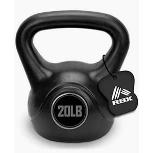 RBX Cement Kettlebell with Shock-Proof Plastic Coating for CrossFit Training, 20lb