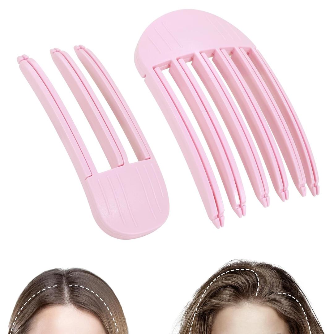 Volumizing Hair Clips for Women 2PCS, Hair Volume Clip Styling Tools Volumizing Comb for Fluffy Bangs Clips for Root Lift, Root Booster Clips (Pink)