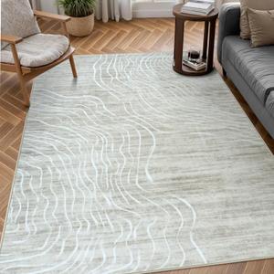 LIVEBOX Modern Abstract 5x7 Area Rugs for Living Room, Beige Washable Rugs for Bedroom, Non-Slip Minimalist Neutral Wave Striped Rugs for Playroom Nursery Boys, Throw Accent Rug Carpet for Dining Room LIVEBOX Modern Abstract 5x7 Area Rugs for Living Room, Beige Washable Rugs for Bedroom, Non-Slip Minimalist Neutral Wave Striped Rugs for Playroom Nursery Boys, Throw Accent Rug Carpet for Dining Room