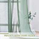 NICETOWN Linen Sheer Curtains Flax Textured for Living Room, Grommet Semi Sheer Vertical Drapes Privacy with Light Filter for Home Office/Farm House, W52 x L84, Olive Green, 1 Pair