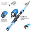 LEOFISHING 2 Set Kids Fishing Pole Set with Full Starter Kits Portable Telescopic Fishing Rod and Reel Cambos with All The Necessary Fishing Kits for Boys Girls and Youth, 180cm