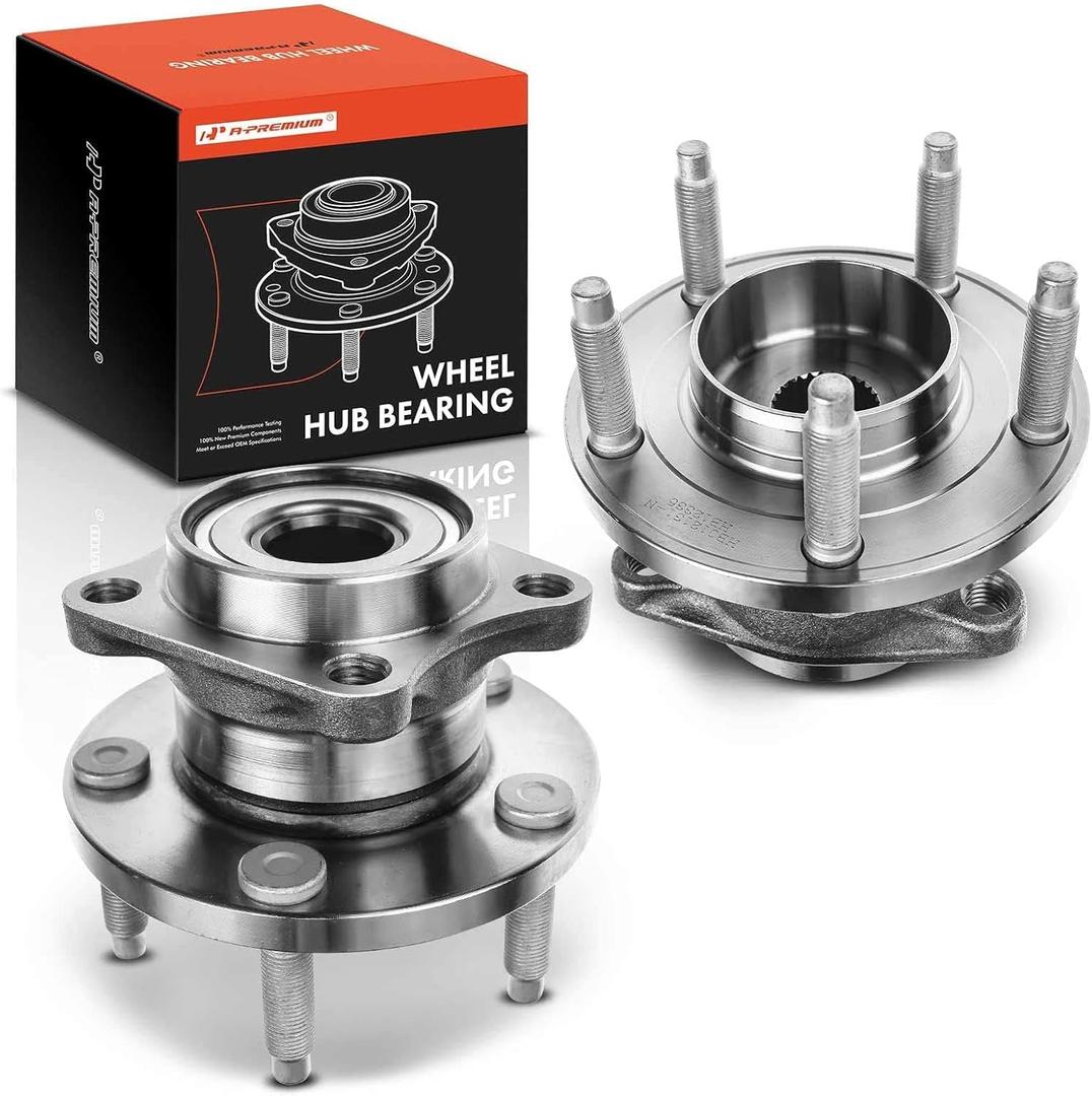 A-Premium 2 x Rear Wheel Bearing and Hub Assembly with 5-Lug Compatible with Ford Edge 2007-2010 & Lincoln MKX 2007-2010, 4-Wheel ABS, AWD Only