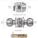Lanwandeng 2 Sets All Keyed Same Entry Door Knob and Single Cylinder Deadbolt Combo Set, Round Ball Satin Nickel Exterior Door Knobs with Lock and Keys for Entrance and Front Door