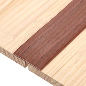 Uxcell T-Molding Transition Strips, 6.56 ft x 1.97" (L x W) PVC Floor Flat Divider Strip Self Adhesive Vinyl Flooring Edging Trim for Joining Floor Gaps Doorways, Walnut
