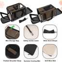 Pet Carrier for Large Cat Soft-Sided Animal Traveling Bag for Medium Cat up to 20lbs / Washable Small Dog Puppy 10 lbs Crate Case with Privacy Curtains for Home Outdoor Travel Mocha Brown