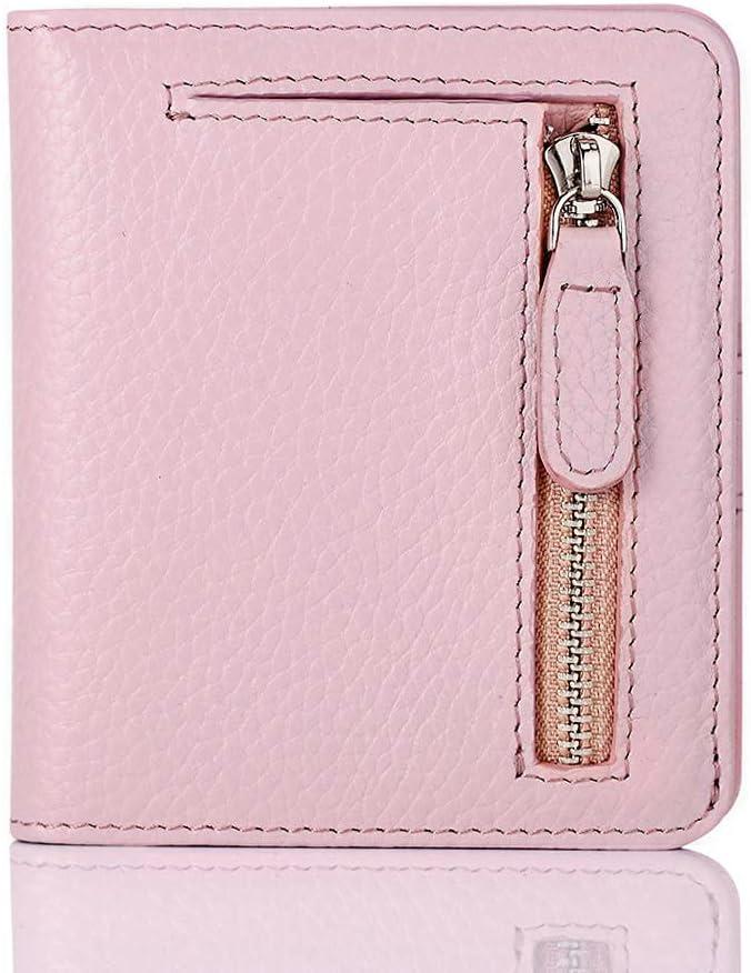 FUNTOR Small Wallets for Women, Ladies Small Compact Bifold Pocket RFID Blocking Genuine Leather Wallet for Women