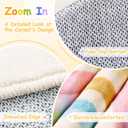 Round Kids Alphabet Rug, 59 inch Rainbow Classroom Rug, White, 4'11"