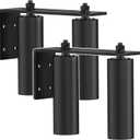 JUGREAT JUGREAT 6 in Adjustable Sliding Gate Rollers,Slide Gate Guide Roller with Heavy Duty L Post Welded Bracket,Dual Hard Nylon Guider-2 Pack