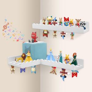 90 Bookshelf for Tonies Box Storage Wall Corner, Magnetic Floating Shelves Compatible with Organizer for TonieBox 1/2 Player Tonies Figures, Display Collection 30~40 Tonie Characters