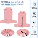 AOFITEE Dog Recovery Sleeve, Anti Licking Large Dog Rear Leg Sleeve for Female Male Dogs, Dog Recovery Suit for Hind Legs, Large Dog Wound Cover for Rear Leg and Abdomen, Dog Cone Alternative, Pink L