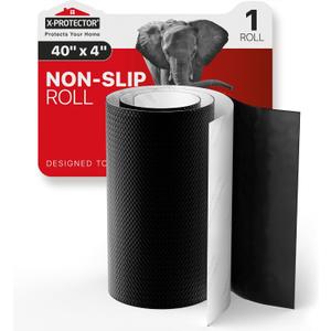 X-Protector Non Slip Pad - 1 Black Roll, 37 x 4 - Premium Silicone Feet to Keep Furniture from Sliding - Non Slip Floor Protectors for Furniture and Appliances - Forget About Sliding Objects
