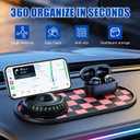 Mobile Phone Bracket Anti-Slip Mat, Multifunction Car Dashboard Mat with Temporary Parking Number, Universal Anti-Slip Car Dashboard Mat for Phones Sunglasses and Keys Gadget (Gray-Black)