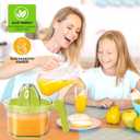 Lemon Squeezer, ChefVille Multifunctional Citrus Hand Juicer, Lemon Lime Squeezer with Detachable Comfortable Grip Handle, 16.9oz Capacity Orange Juicer with Built-in Measuring Cup and Grater (GREEN)