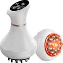 Handheld Electric Lymphatic Drainage Massager: Body Sculpting Machine and Anti Cellulite Massage Tool for Cellulite & Stretch Marks with Microcurrent Red Light Heat & Vibration (White-single)