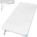 Upgrade Wall Mounted Folding Table 31.5L x 15.7W, Laundry Folding Table with Heavy Duty Metal Collapsible Shelf Brackets, Wall Mounted Desk Fold Down for Small Spaces, White