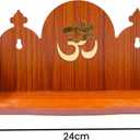 Wooden Wall Mounted Hanging Tabletop Temple Pooja Mandir God Stand Shelf for Storage and Idols Decoration for Home Office and Gifting (Golden Om)
