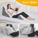 Wedge Pillow Set for After Surgery 4PCS Orthopedic Bed Wedge Pillows for Sleeping Adjustable Memory Foam Triangle Support for Back Pain Relief, Acid Reflux & Recovery (Grey)