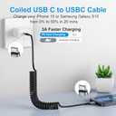 KIYODA 3FT & 6FT USB C to USB C Cable 2Pack - Coiled Type C Fast Charging Cable for Car, Compatible with iPhone 16/15/Plus/Pro/Pro Max/MacBook Pro 2020/Samsung Galaxy S23