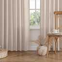 MIULEE Non-See-Through Privacy Linen Curtains 2 Panels, Light Filtering Window Curtains Farn House Textured Back Tab Semi Sheer Drapes for Bedroom Living Room, 52 x 84 Inches Long, Burlywood