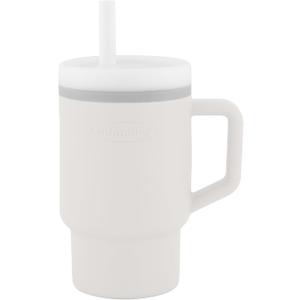 Infantino My 1st Tumbler, 9 Oz. Silicone Sippy Cup with Straw & Handle, Spill-Resistant Baby Cup for On-the-Go, BPA-Free Transition Bottle, Cream