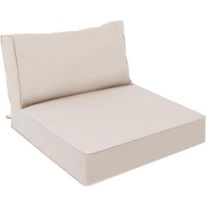 AAAAAcessories Outdoor Deep Seat Cushions, Waterproof, Fade-Resistant Patio Furniture Replacement Cushions, 23.5" x 25.5" x 5" + 23.5" x 13.5", Khaki Beige