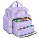 YOREPEK Extra Large Nail Polish Organizer Case Holds 96 to 100+ Bottles (15ml/0.5 fl.oz) UV lamp, Gel Polish Travel Case Bag with 2 Removable Pouches Fits Nail Supplies, Gift for Manicurist, Purple