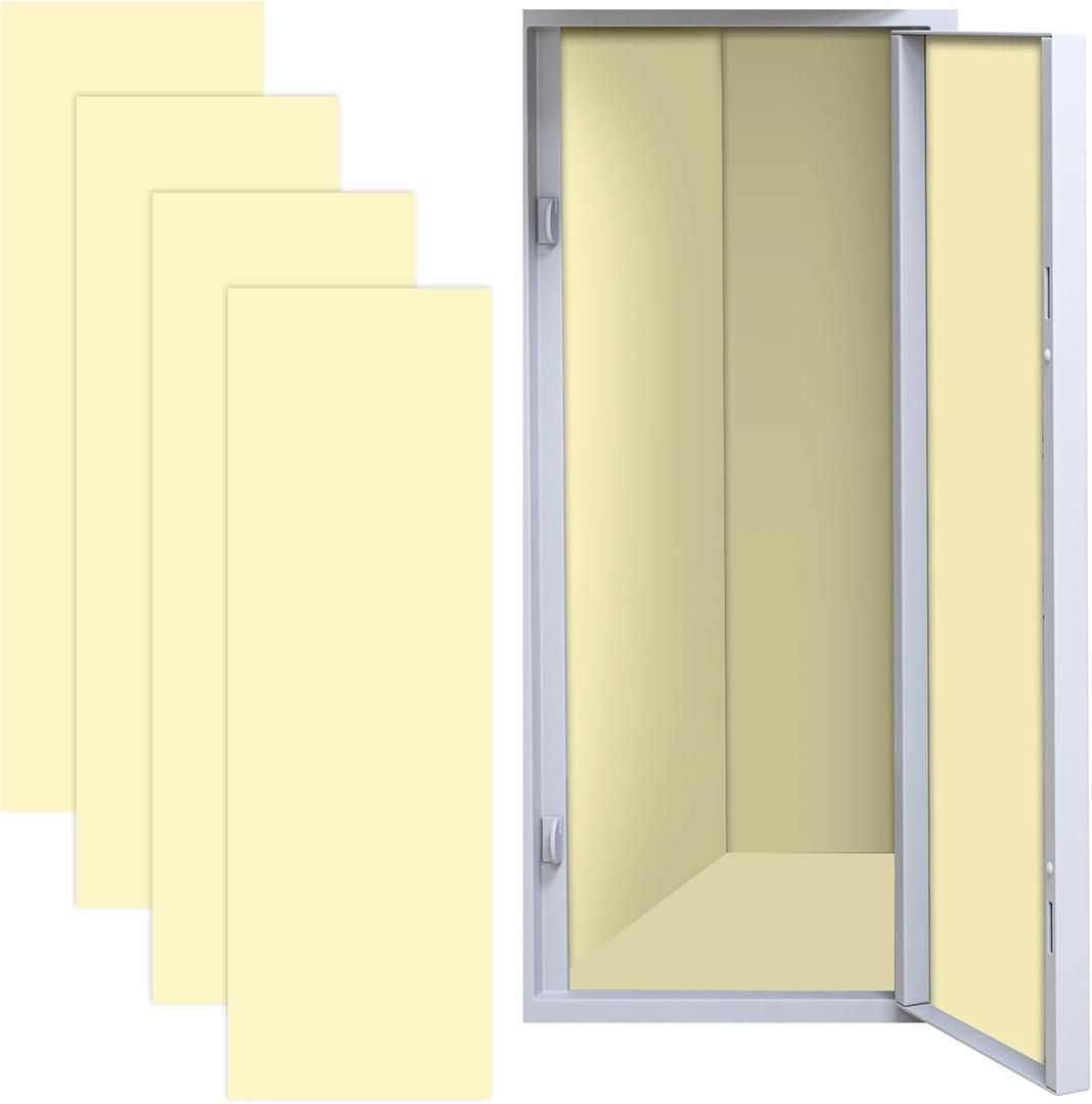 4 Pcs 36 x 12 Inches School Locker Magnetic Wallpaper Removable Locker Accessories Decor Wall Magnetic Sticker Trimmable Easy Install for Student School University Office(Milky White)