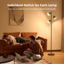 SIBRILLE 36W LED Tree Floor Lamp, Dimmable Tall Standing Lamp with Remote & Touch Control, 4 Color Temperatures Bright Floor Lamp, 3 Rotatable Light Modern Floor Lamps for Living Room Bedroom Office