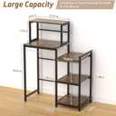 ikkle Mini Fridge Stand with Storage Shelves, 3-Tier Mini Fridge Cabinet Microwave Stand Baker Rack, Wood Utility Storage Shelf with Mini Fridge Storage Space for Dorm Kitchen (Brown), 51.1 x 18.11 x 23.62 inches