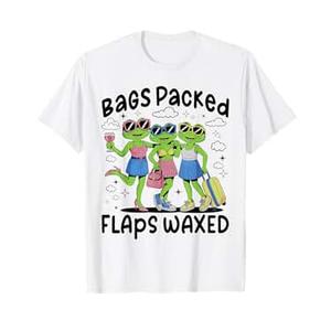 Bags Packed Flaps Waxed No Turning Back Travel Trip T-Shirt Size M
