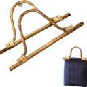 Trapezoid Real Bamboo Purse Handles  2 PCS Natural Bamboo Bag Handles for Crochet Bags, DIY Purse Handle Replacement, Bamboo Accessories for Bag Making